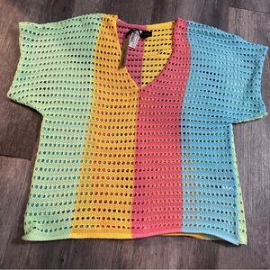 Coco + Carmen Multicolor Crochet Top
